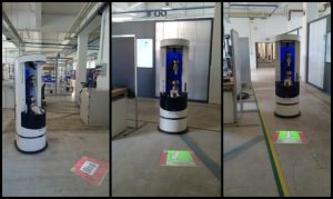 Abung 1: Mobiles Robotersystem mit Projektion von Informationen (Bild: Fraunhofer-Einrichtung für Gießerei-, Composite-)
