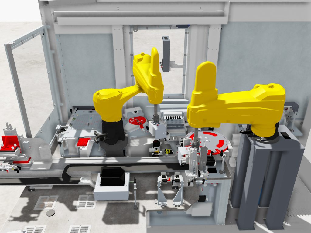 Simulation einer Zelle zum Handling von Elektronikkomponenten (Bild: Baumann GmbH)